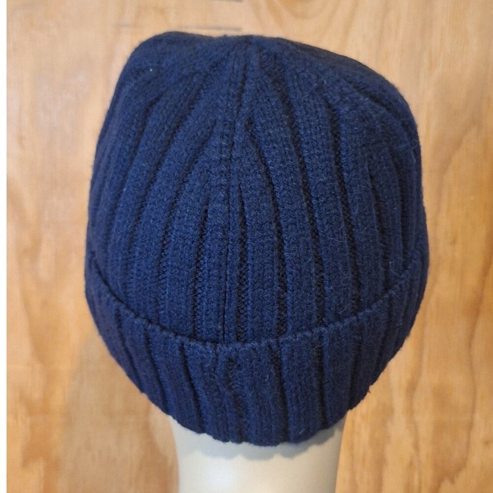 Urban Outfitters Beanie UNISEX OS Navy Chunky Ribbed Cuffed Outdoor Cozycore - Picture 3 of 8
